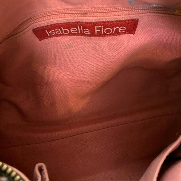 ISABELLA FIORE Leather Pink Black Handbag Purse - Picture 12 of 14